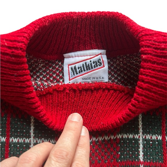 Vintage made in USA vintage plaid Christmas sweater women’s large holiday - Picture 2 of 4
